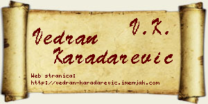 Vedran Karadarević vizit kartica
